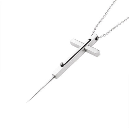 ✨ Cross Necklace Tool – Creative Outdoor EDC Pendant