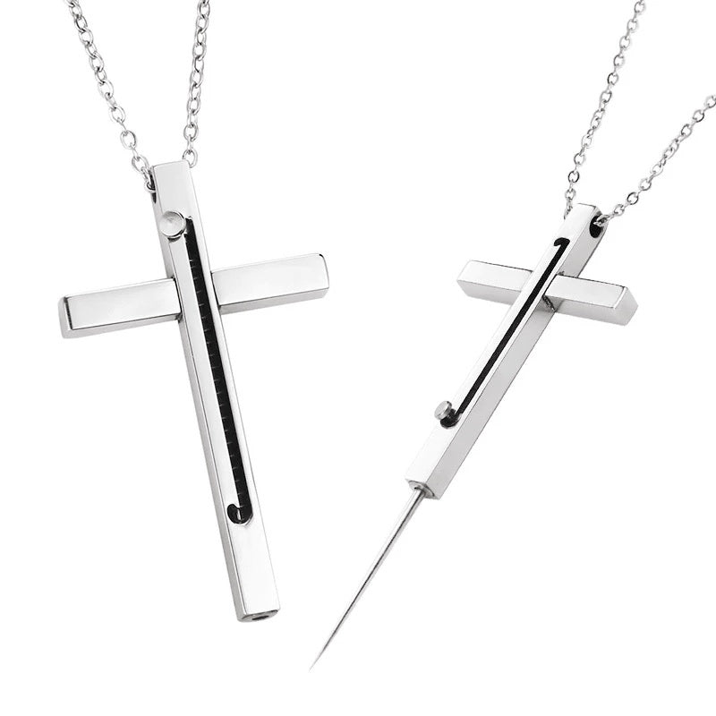 ✨ Cross Necklace Tool – Creative Outdoor EDC Pendant
