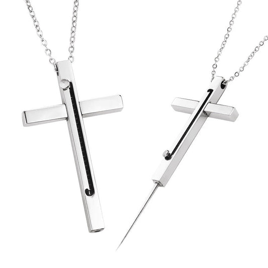 ✨ Cross Necklace Tool – Creative Outdoor EDC Pendant