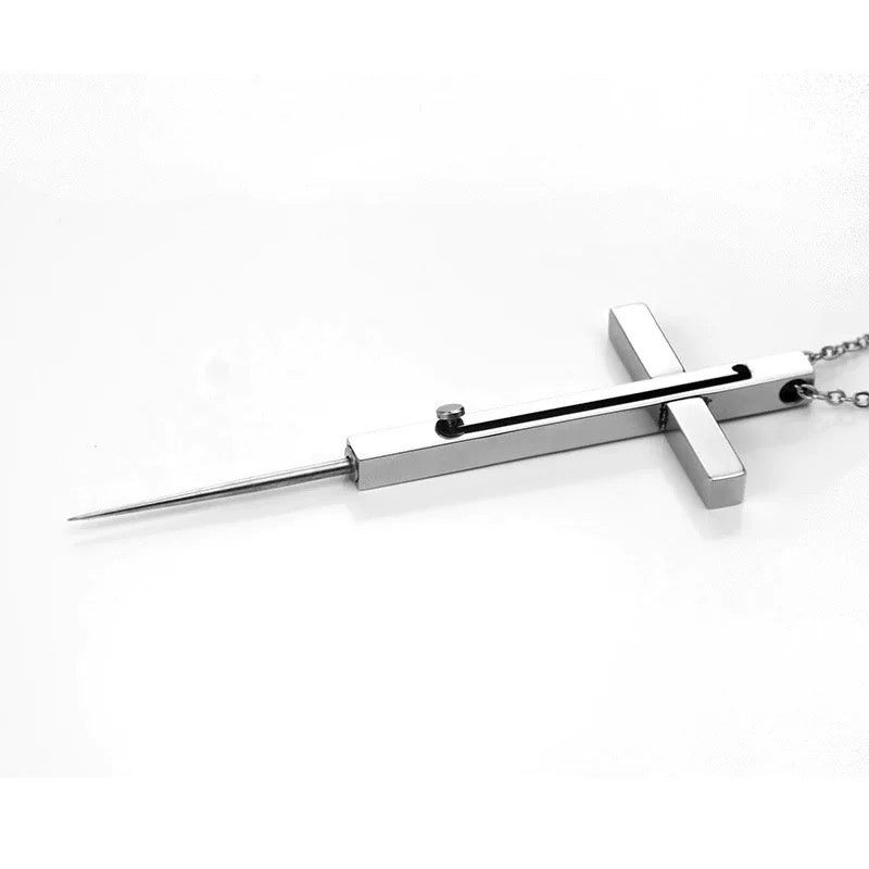 ✨ Cross Necklace Tool – Creative Outdoor EDC Pendant