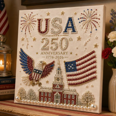 🔥LAST DAY 49% OFF-America 250 Beaded Bouquet DIY Kit – Limited Edition Patriotic Craft Collection