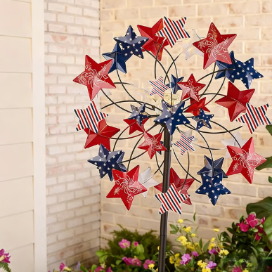 ☀️🌀Outdoors Wind Spinners with Decorative Flowers🌸(Includes bracket)80cm