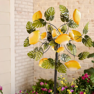 ☀️🌀Outdoors Wind Spinners with Decorative Flowers🌸(Includes bracket)80cm