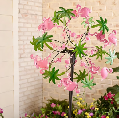 ☀️🌀Outdoors Wind Spinners with Decorative Flowers🌸(Includes bracket)80cm