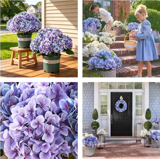 🔥Last Day 70% OFF🔥Artificial Outdoor Hydrangea Flowers - UV resistant, Waterproof, Windproof