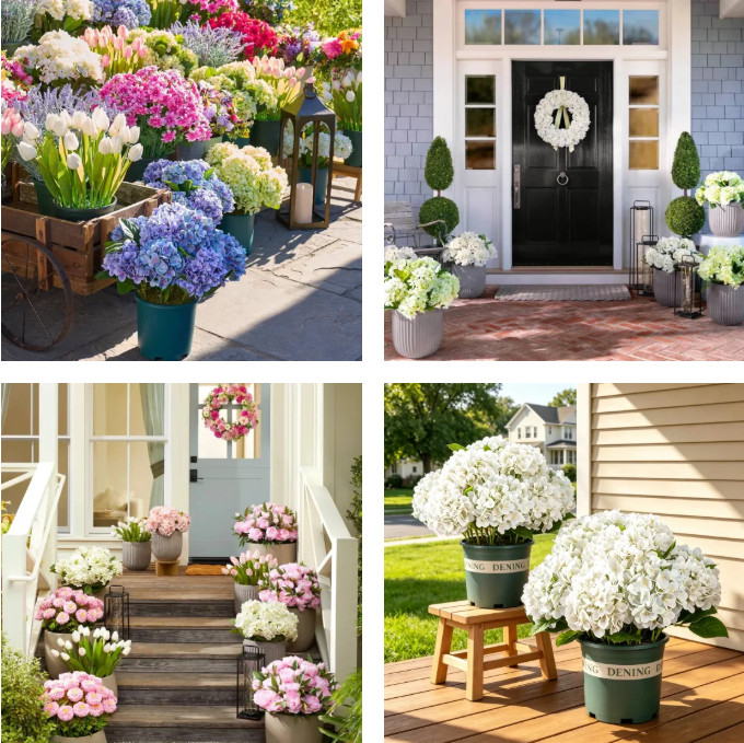 🔥Last Day 70% OFF🔥Artificial Outdoor Hydrangea Flowers - UV resistant, Waterproof, Windproof