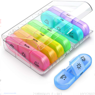 💊 Monthly AM/PM Pill Organizer – Twice-a-Day Medicine & Vitamin Storage with Stickers