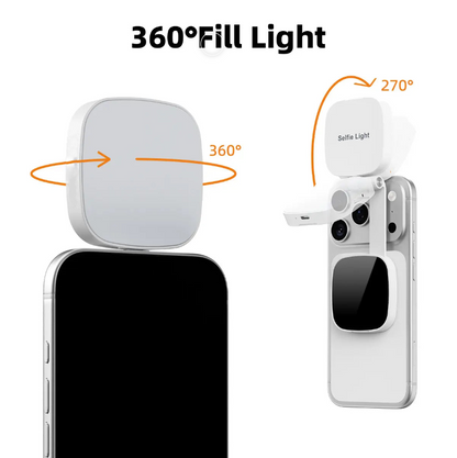 Magnetic Snap-On Ring Light with Mirror – Rechargeable LED Selfie Light for iPhone 17 Pro Max
