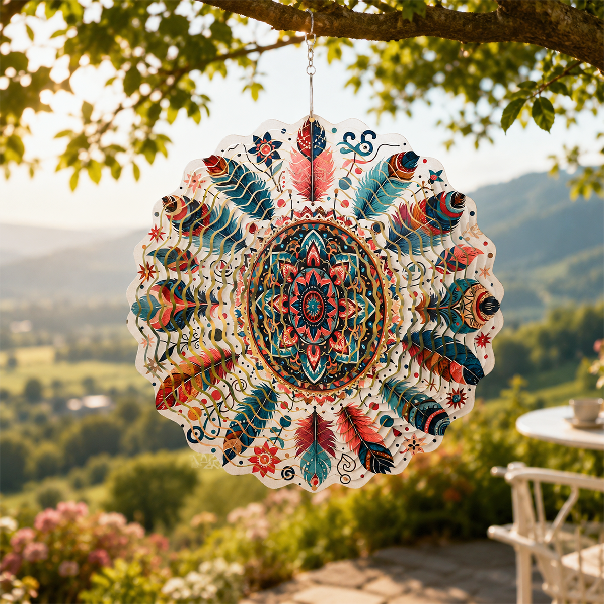 ✨3D Rotating Wind Spinner🏡Metal Garden Hanging Decor for Patio & Yard