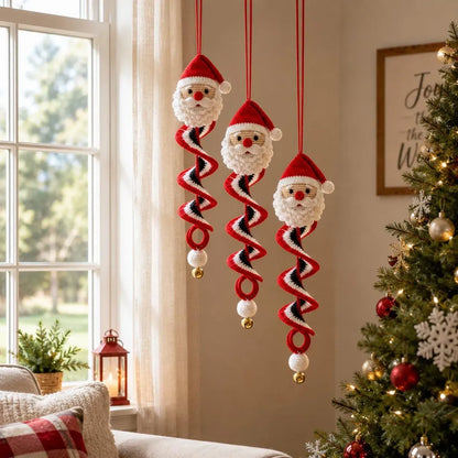 ☃️Crochet Snowman Spiral Ornament DIY Kit | Complete Beginner-Friendly Set with Soft Yarn, Crochet Hook, Festive Beads, Snowflakes & Step-by-Step Guide 🧶🎄✨