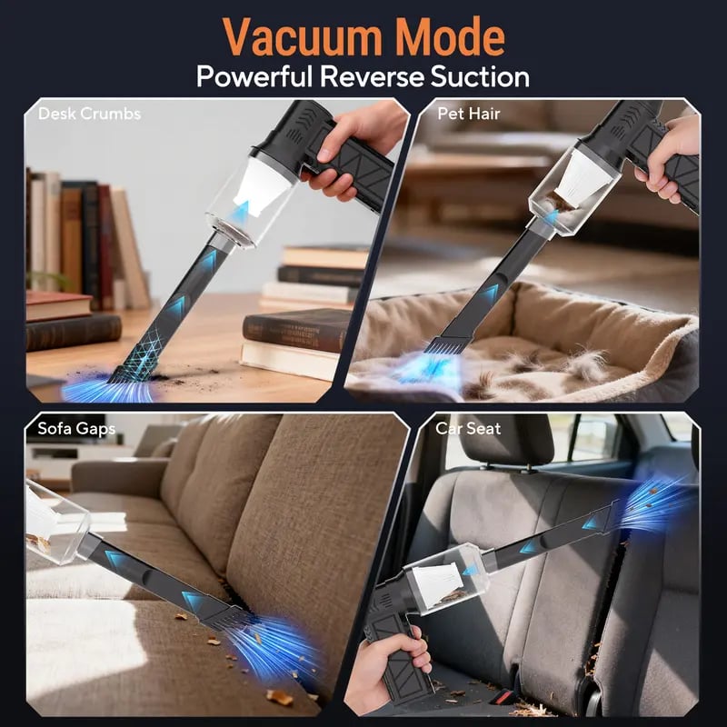 🔥2-in-1 Air Duster & Vacuum 🚀 High-Speed 130,000 RPM Blower