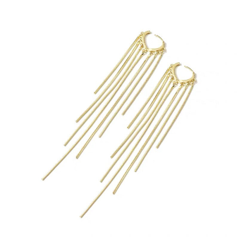 🔥Limited Time 50% Off✨14K Gold Plated Long Tassel Earrings for Women