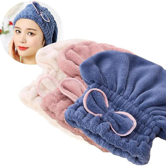 🔥Microfiber Hair Towel Caps, Extrame Soft & Ultra Absorbent, Fast Drying Hair Drying Caps Towel Turban Wrap for Wet Hair Women Light Shiny