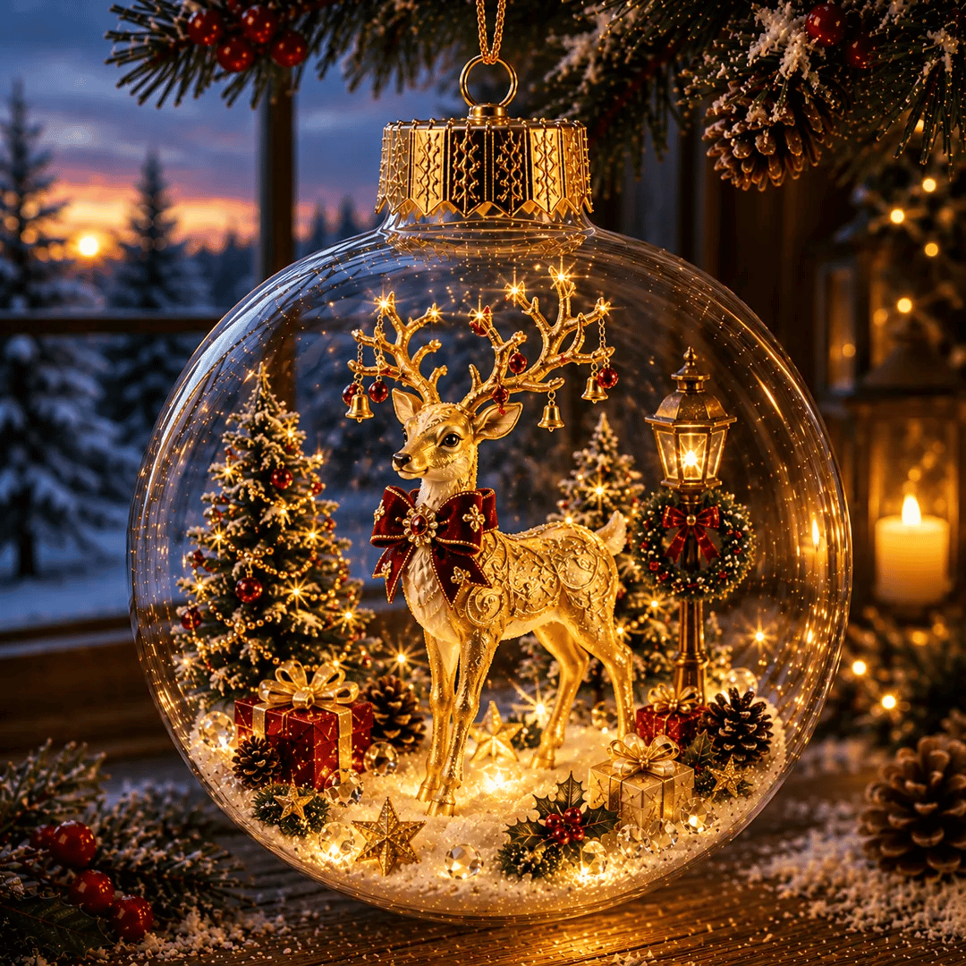 🔥Limited time 69% OFF -✨🎄 Glowing Christmas Story Ornament – Light-Up Mini Holiday Scene