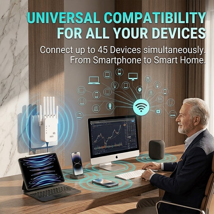 ⭐The Velocity Prime: 1200Mbps Ultra-Speed WiFi Repeater