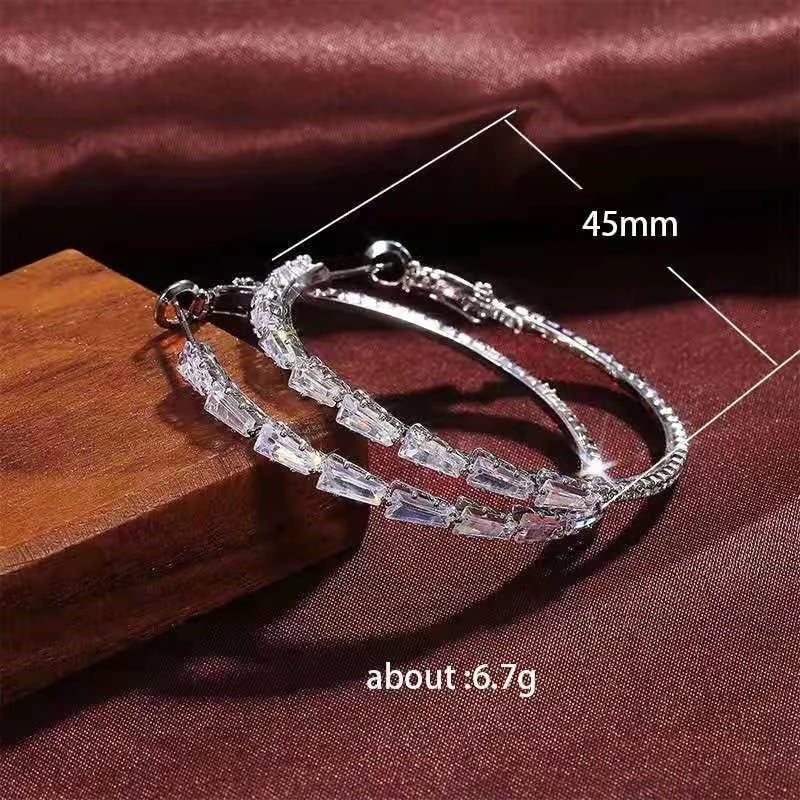 💎 50% OFF NOW! ✨ Women's Sparkling CZ Hoop Earrings – Micro-Paved, Lightweight  Bold Design – Elegant, Versatile & Perfect Gift 💫