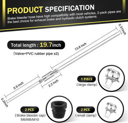 💥Brake Bleeder Hose - One Way Check Valve Tube Bleeding Tool Kit For Car Motorcyle Clutch