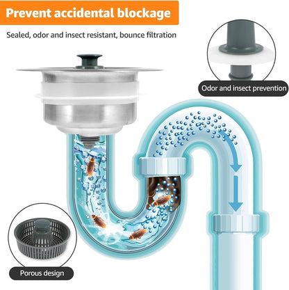 🔥New Upgraded Sink Bounce Core Drain Strainer