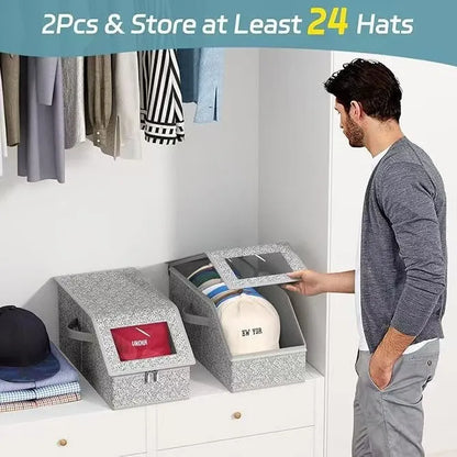 🔥Stackable Hat Storage Boxes for Baseball Caps