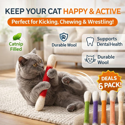 ❤️For happy, healthy, and active indoor cats🐱Swabs Large Size Cat Toys with Catnip 🔥🔥 Buy 2 Get 1 Free