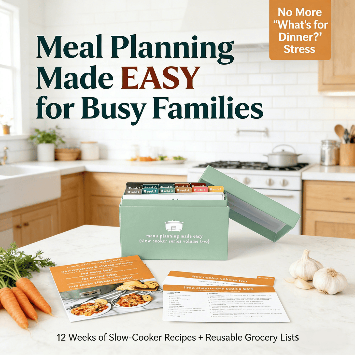 🍽️ Meal Planning Kit with 72 Photo Recipe Cards(Without a gift or present.)