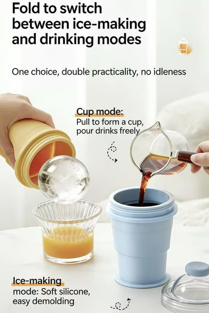 🔥Recent Offer: 49%Off🔥-2-in-1 Foldable Silicone Ice Ball Maker Cup