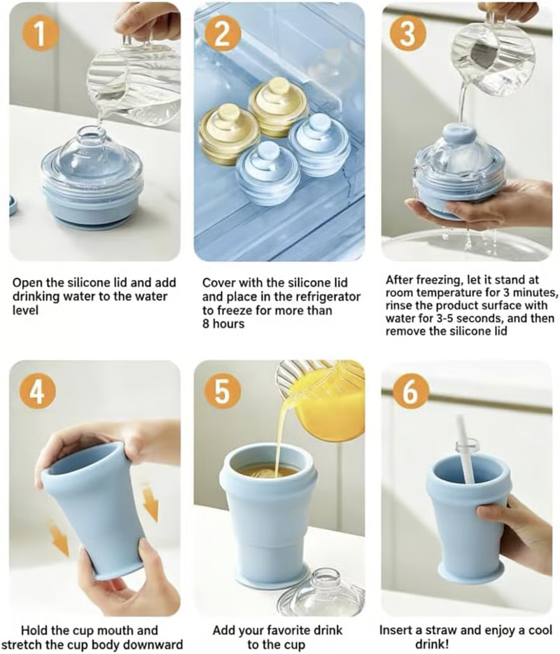 🔥Recent Offer: 49%Off🔥-2-in-1 Foldable Silicone Ice Ball Maker Cup