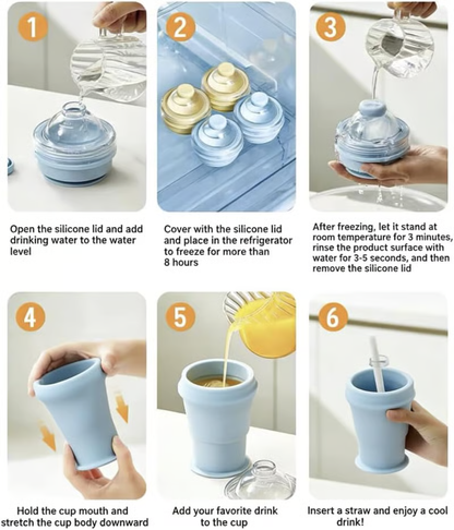 🔥Recent Offer: 49%Off🔥-2-in-1 Foldable Silicone Ice Ball Maker Cup