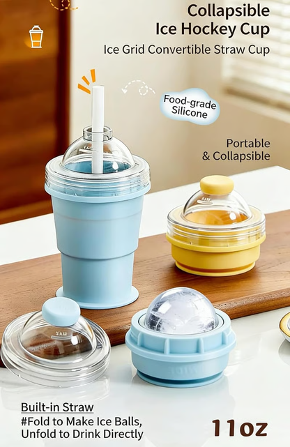 🔥Recent Offer: 49%Off🔥-2-in-1 Foldable Silicone Ice Ball Maker Cup
