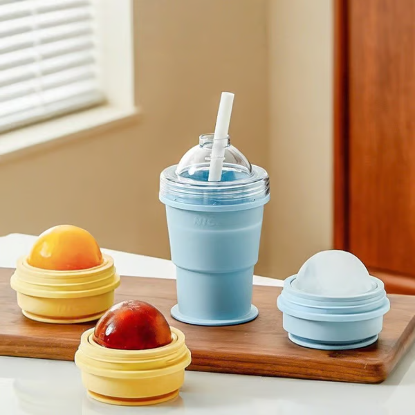 🔥Recent Offer: 49%Off🔥-2-in-1 Foldable Silicone Ice Ball Maker Cup