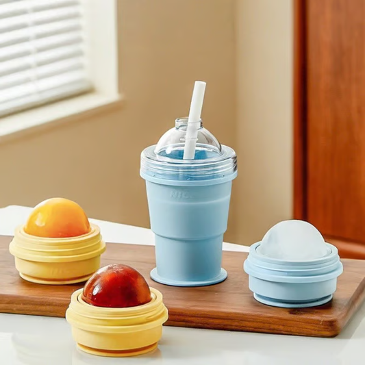 🔥Recent Offer: 49%Off🔥-2-in-1 Foldable Silicone Ice Ball Maker Cup