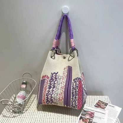🔥HOT SALE🔥👜🏅Boho Woven Polyester Bucket Bag