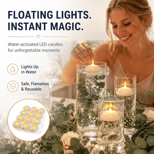 🔥HOT SALE🔥🕯️Water-Activated Flameless Floating LED Candles – Romantic Waterproof Glow for Any Occasion