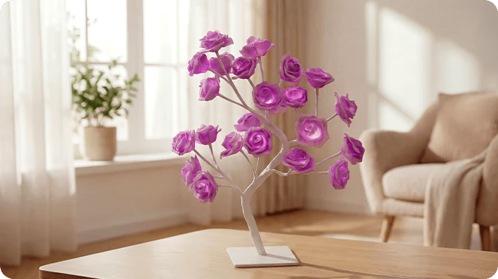 📢📢70% OFF!!⏰🌹Rose Flower Design Tree Night Light🌟