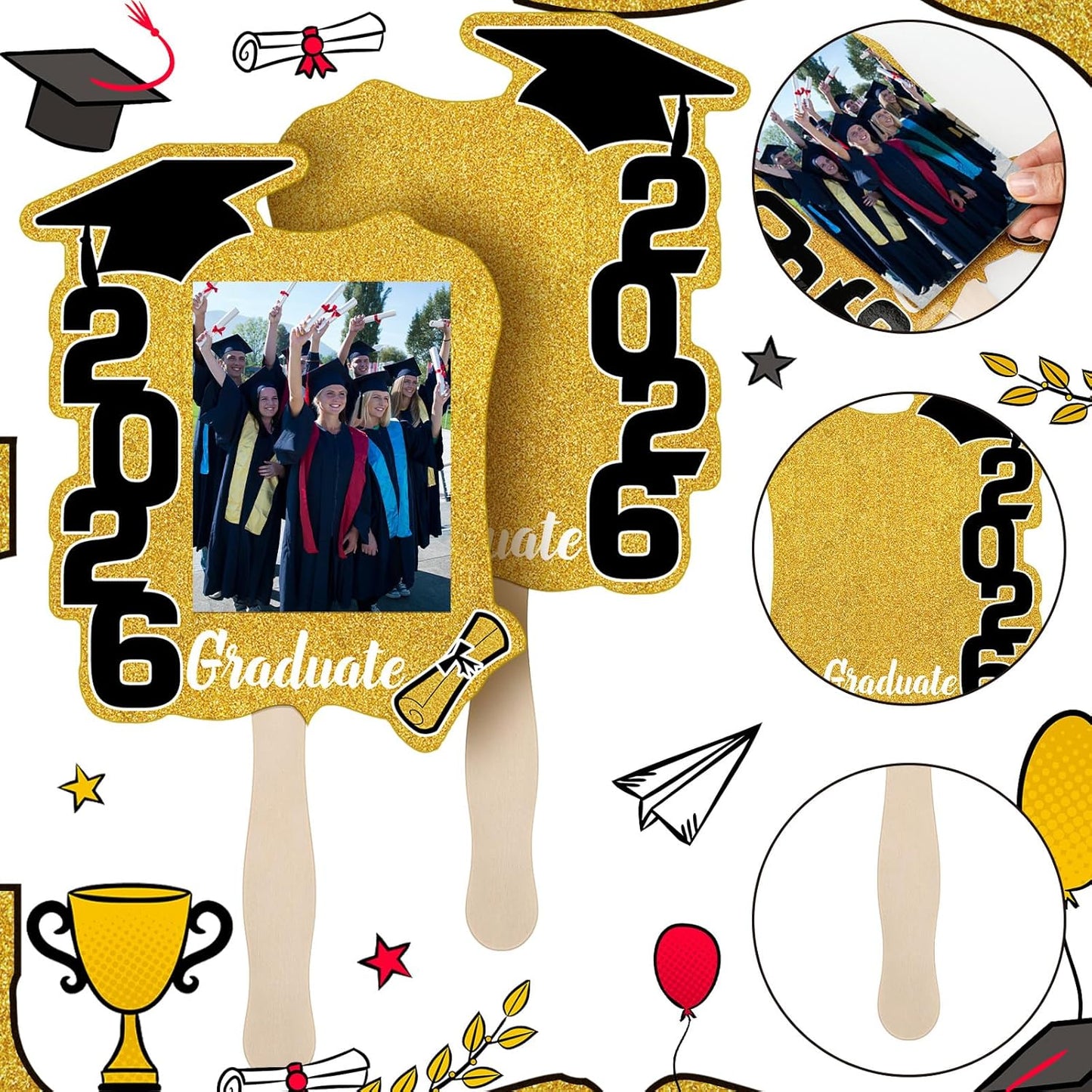 🎁Last Day Promotion 49% OFF🔥 24 Pack Class of 2026 Graduation Fans