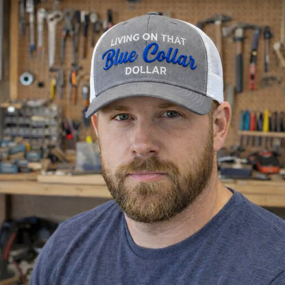 🔥🛠️🧢Blue Collar Dollar Trucker Hat – Proud Workwear Cap