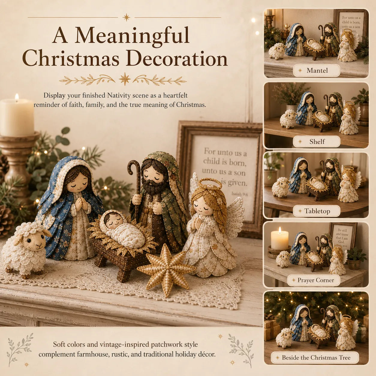 ✨ DIY Patchwork Nativity Scene Sewing Kit