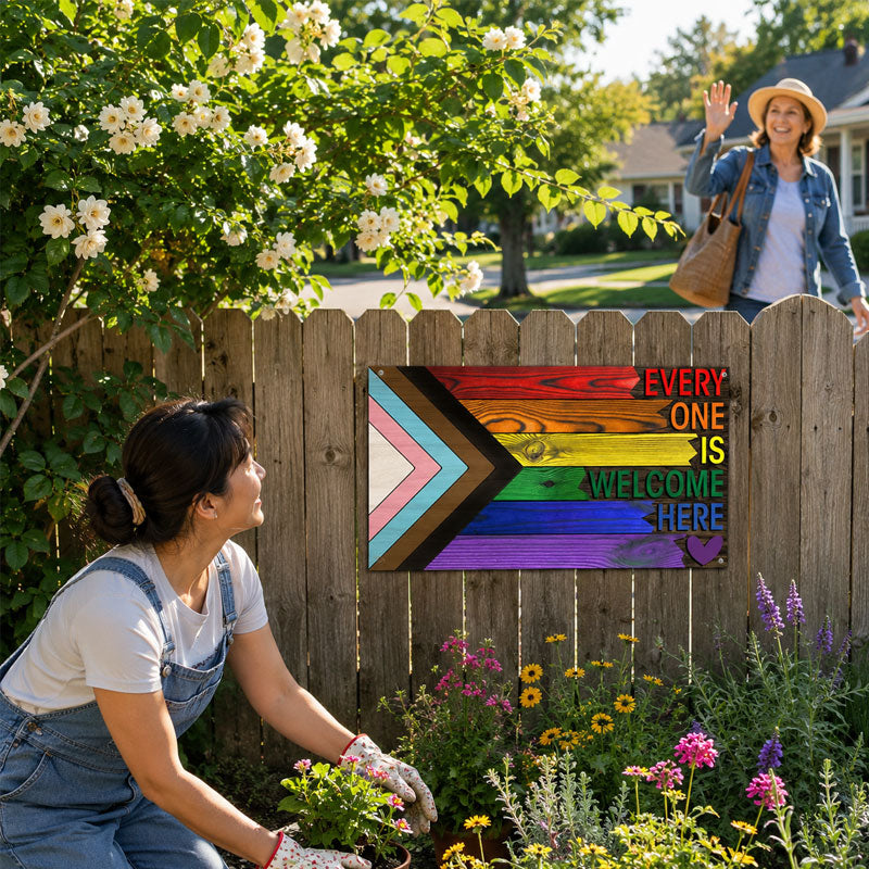 🌈❤️ Welcome everyone here, metal plaque