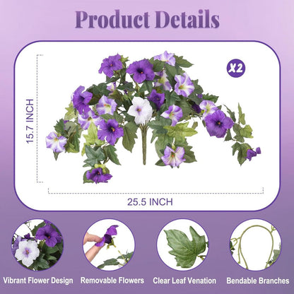 🔥Lifelike Faux Petunias: Weatherproof and UV-Resistant🌷