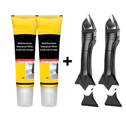 🎅Christmas Hot Sale 50% Off🎅Multifunctional Waterproof White Caulk with Scraper