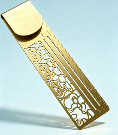 🔥 HOT SALE 🔥🐱📏Cute Hollow Cat 2-in-1 Metal Bookmark Ruler