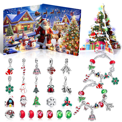 DIY 24 Days Christmas Countdown Calendar Bracelets Set