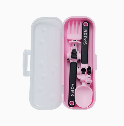Construction Vehicle Kids Utensil Set 🚜 | 3-Piece Feeding Set with Spoon, Fork & Storage Case | Soft Grip | Dishwasher Safe | Perfect for Travel & Home | Gift Set Utensils