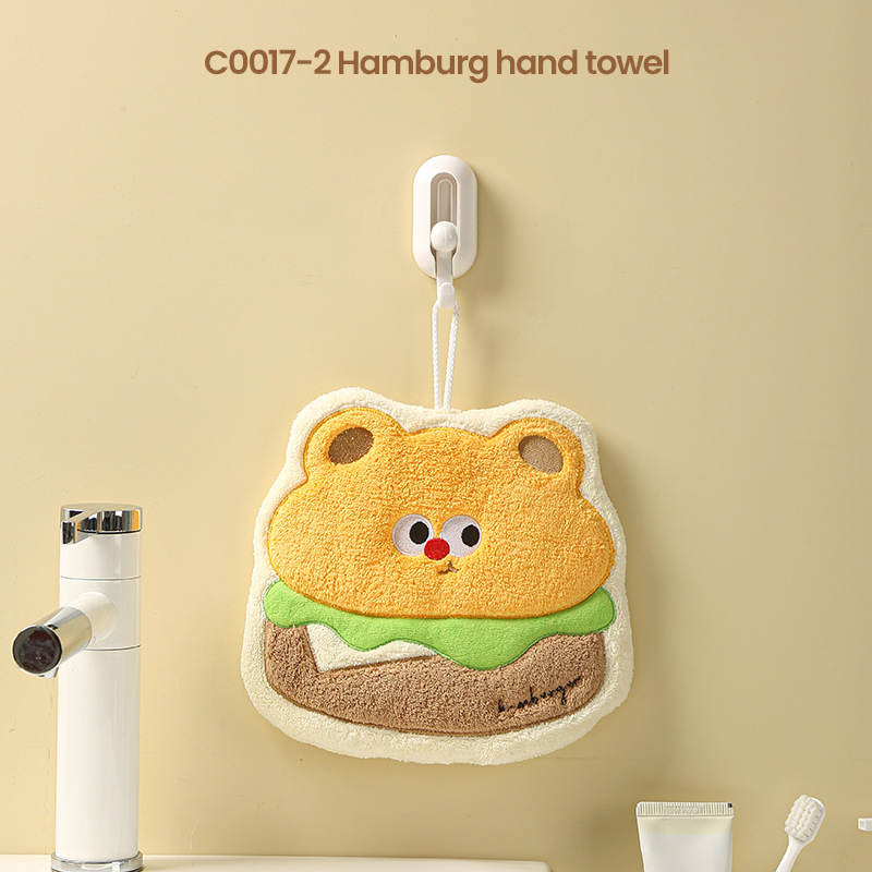 🧼✨ Thick Hanging Cartoon Coral Fleece Hand Towel | Save 60% Today Only