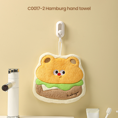 🧼✨ Thick Hanging Cartoon Coral Fleece Hand Towel | Save 60% Today Only