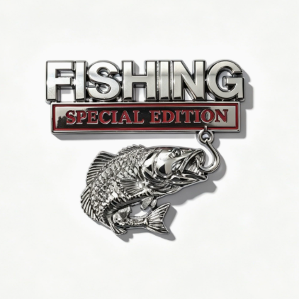 🎣 Fishing Special Edition Premium 3D Metal Vehicle Emblem Badge
