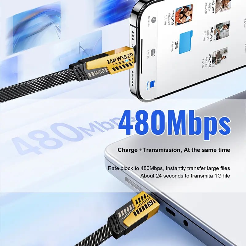 ⚡ Buy 1 Get 1 Free(2 Pcs) 🔥 Portable Fast Charger. Type C/USB A Dual Ports Adapter.4 in 1 Fast Charging Cable & Data Sync