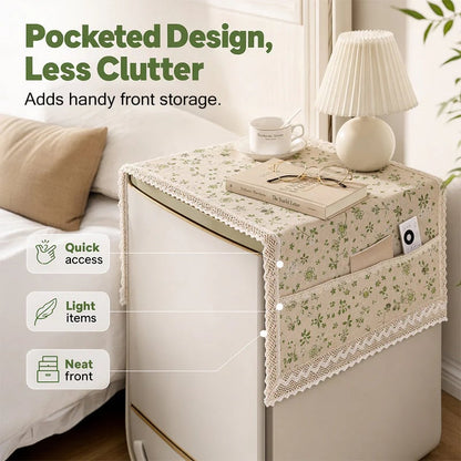 💖LAST DAY SALE!!💖✨Cotton Linen Refrigerator Dust Cover with Pockets