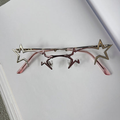 Y2K Star Frame Cosplay Glasses – Foldable & Stylish