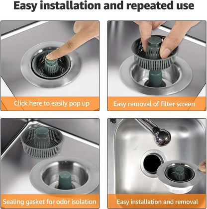 🔥New Upgraded Sink Bounce Core Drain Strainer